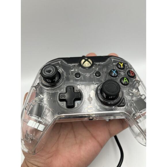 Clear Microsoft XBOX One Afterglow PdP Wired Controller With Cable - Picture 5 of 9